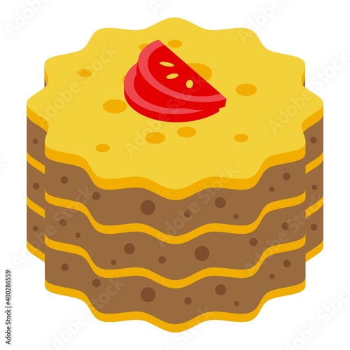 Star lasagna icon isometric vector. Pasta food. Italian cooking