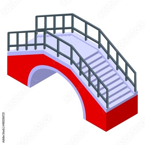 Venezia bridge icon isometric vector. Venice gondola. Italian boat