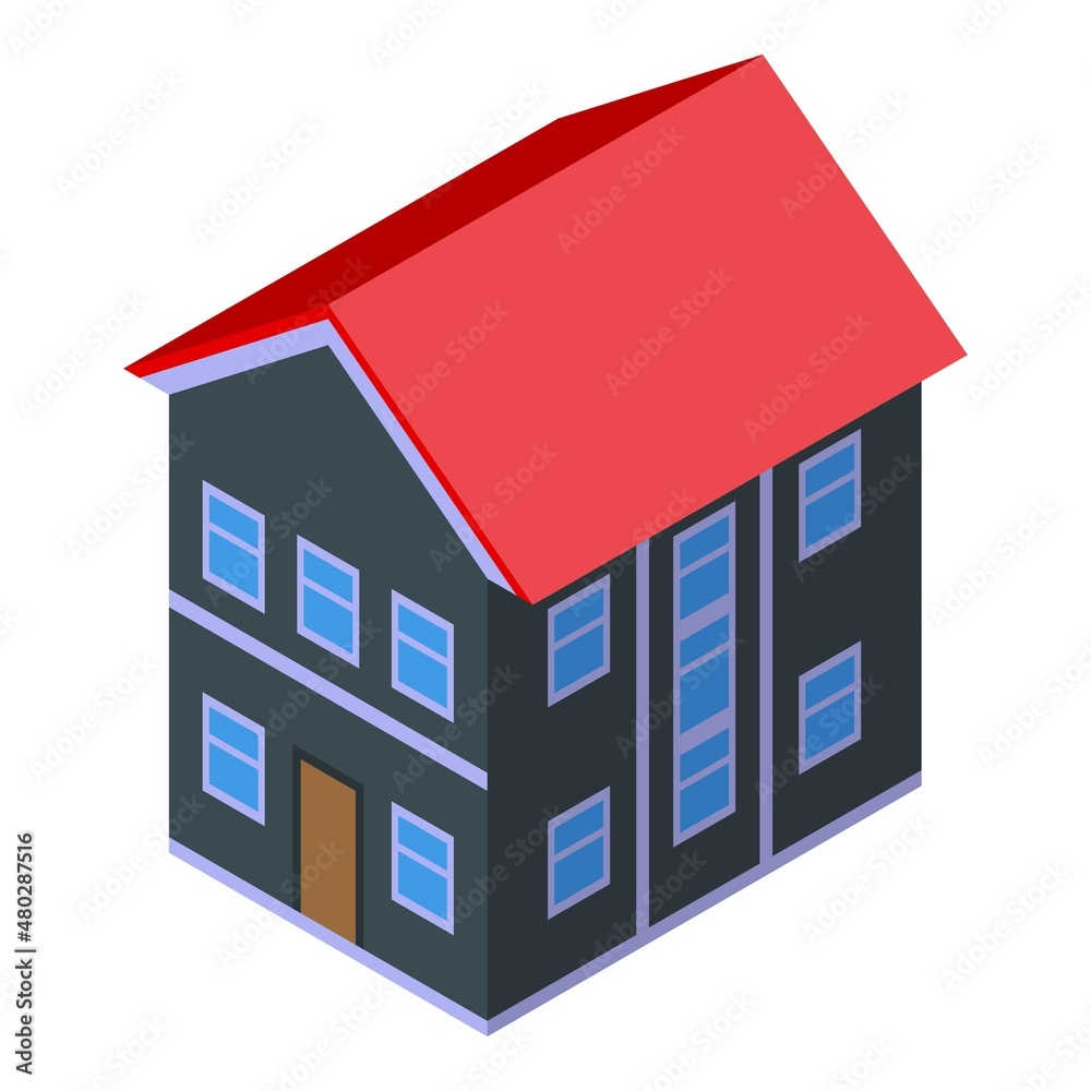 Seaside house icon isometric vector. Sea vacation. Coast ocean Seaside house icon isometric vector. Sea vacation. Coast ocean