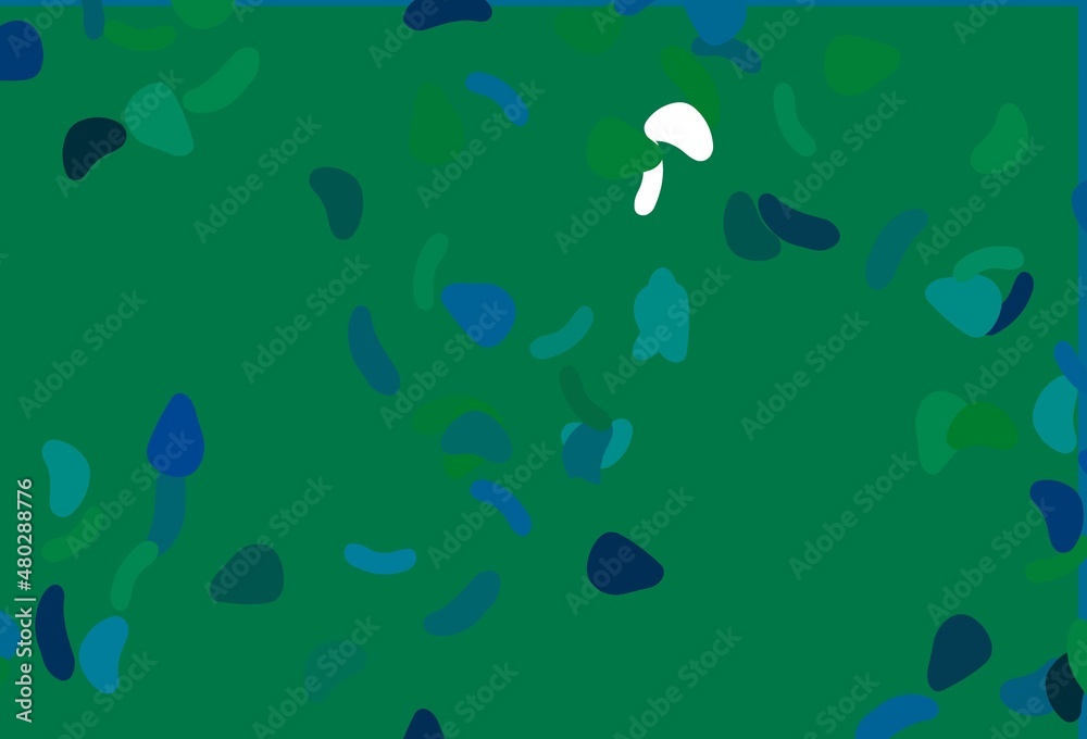 Light Blue, Green vector pattern with chaotic shapes.