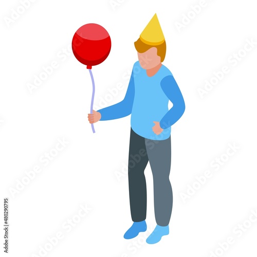 Birthday party icon isometric vector. Cute fun. Sweet kid