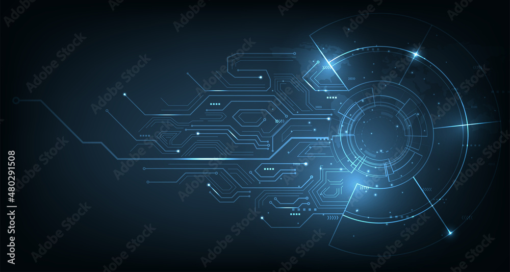 Dark blue Light Abstract Technology background.Graphic website internet.futuristic digital innovation background vector illustration.