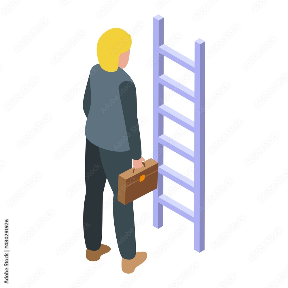 Business idea ladder icon isometric vector. Digital data. Bulb think Business idea ladder icon isometric vector. Digital data. Bulb think