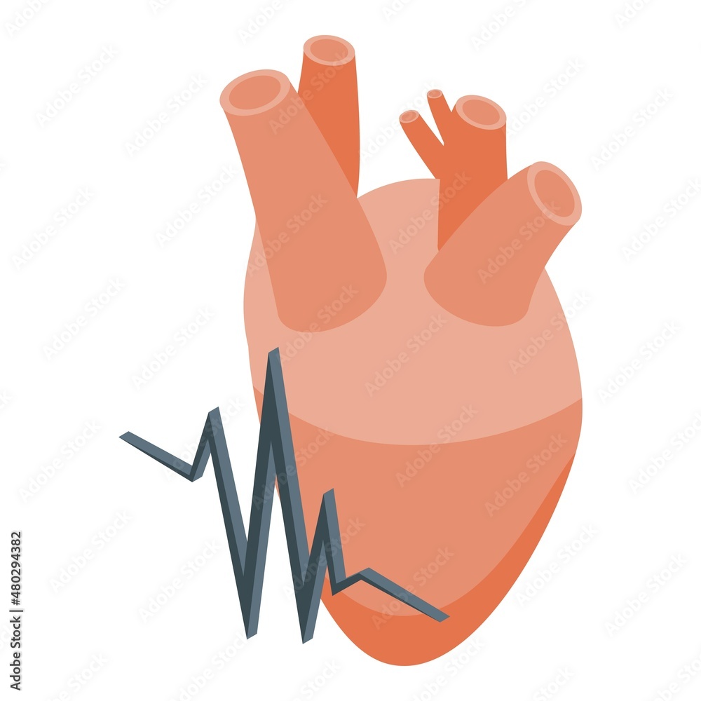 Obraz premium Child heart palpitation icon isometric vector. Attack health. Chest pain