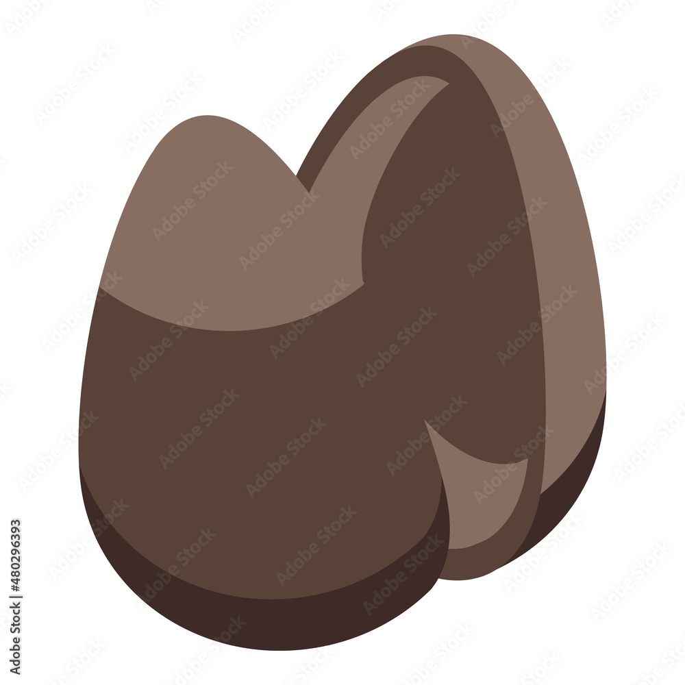Fototapeta premium Half chocolate egg icon isometric vector. Candy dark. Milk cocoa