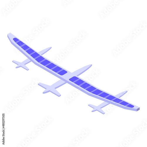 Airplane solar panel icon isometric vector. Energy cell. Power electric
