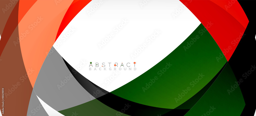 Geometric abstract background. Circle created with overlapping color shapes. Vector Illustration For Wallpaper, Banner, Background, Landing Page Geometric abstract background. Circle created with overlapping color shapes. Vector Illustration For Wallpaper, Banner, Background, Landing Page