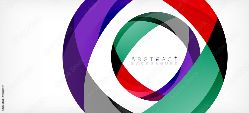 Color circle shapes, minimal geometric background. Trendy dynamic composition. Vector Illustration For Wallpaper, Banner, Background, Landing Page Color circle shapes, minimal geometric background. Trendy dynamic composition. Vector Illustration For Wallpaper, Banner, Background, Landing Page