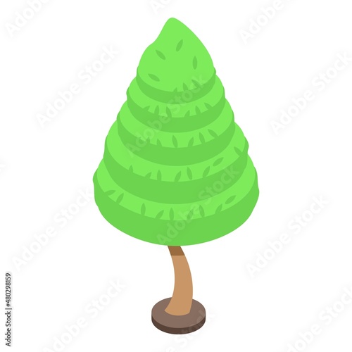 Trim garden tree icon isometric vector. Lawn plant. Farming park