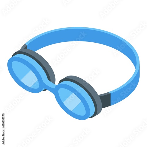 Swimming glasses icon isometric vector. Deep suit. Underwater diver