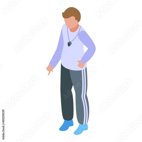 Diving school trainer icon isometric vector. Underwater dive. Swim jump