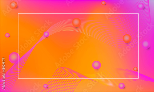abstract background with circles and balls orange and pink photo