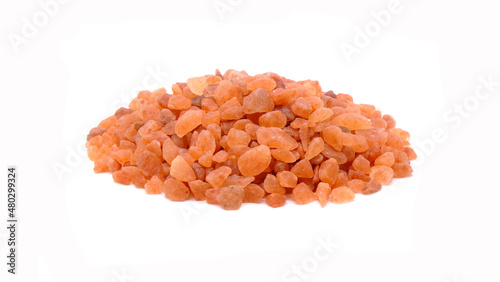 Pink Himalayan salt isolated on white background
