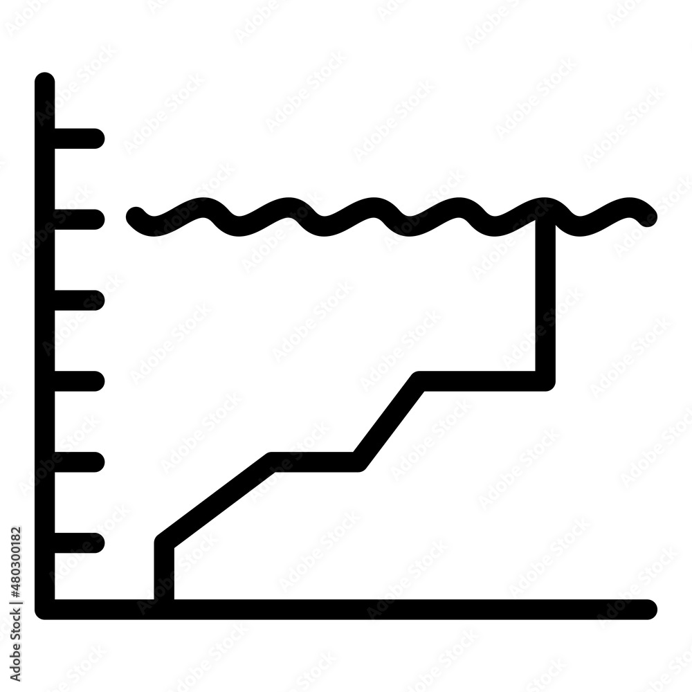 Ice sea level icon outline vector. Climate change. Water flood Ice sea level icon outline vector. Climate change. Water flood