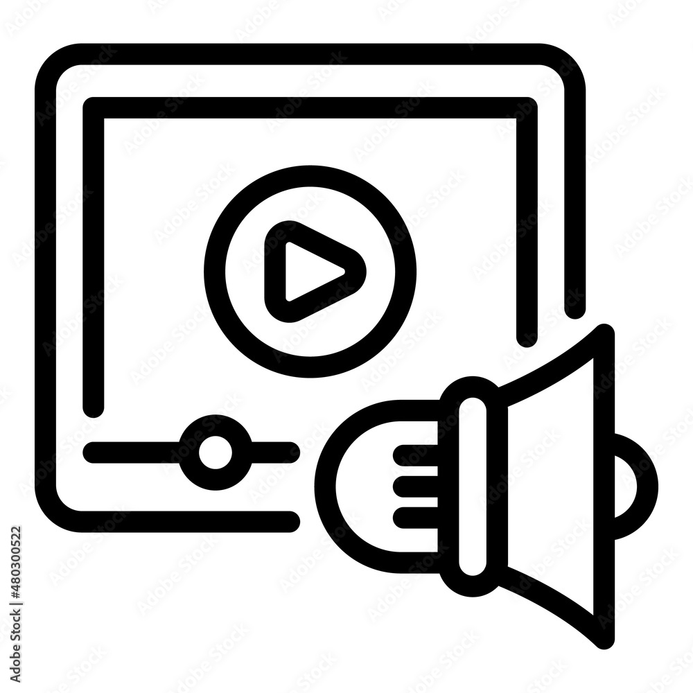 Video education icon outline vector. System training. Online business Video education icon outline vector. System training. Online business