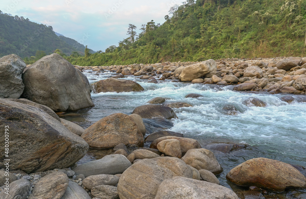 River bed of Joldhaka river, Jhalong - Dooars , north bengal - West Bengal, India River bed of Joldhaka river, Jhalong - Dooars , north bengal - West Bengal, India