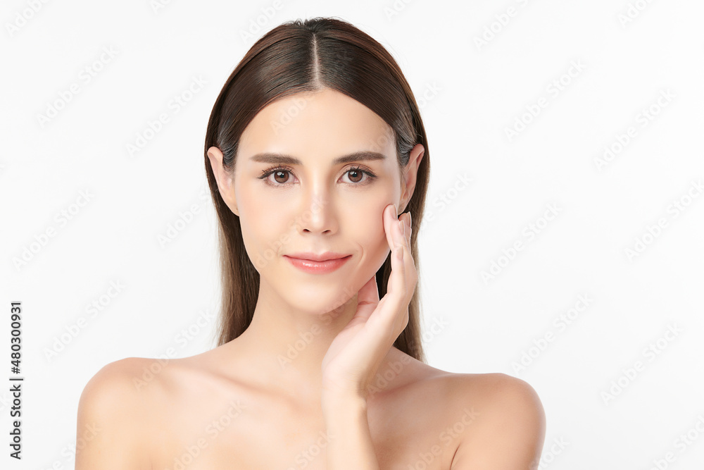 Beautiful young asian woman with clean fresh skin on white background, Face care, Facial treatment, Cosmetology, beauty and spa, Asian women portrait. Beautiful young asian woman with clean fresh skin on white background, Face care, Facial treatment, Cosmetology, beauty and spa, Asian women portrait.
