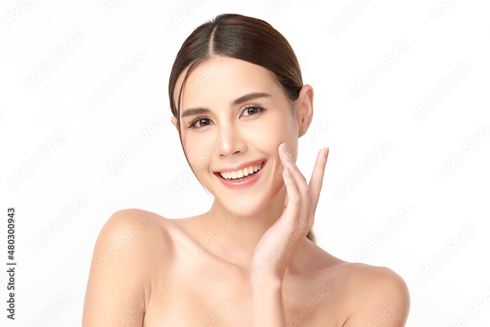 Beautiful young asian woman with clean fresh skin on white background, Face care, Facial treatment, Cosmetology, beauty and spa, Asian women portrait. Beautiful young asian woman with clean fresh skin on white background, Face care, Facial treatment, Cosmetology, beauty and spa, Asian women portrait.