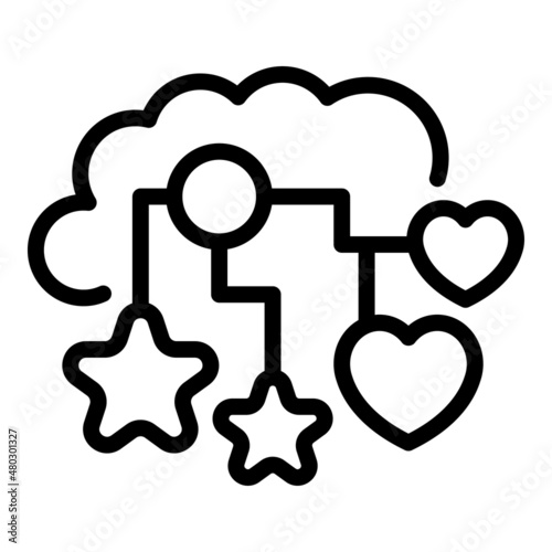 Mbti thinking icon outline vector. Critical think. Mind human