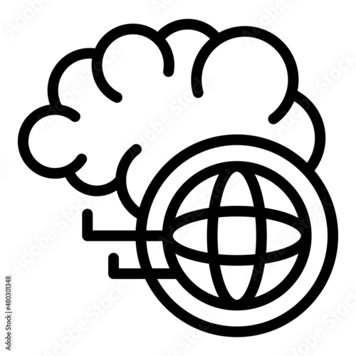 Train thinking icon outline vector. Critical think. Business skill