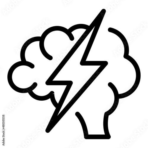 Brain thinking icon outline vector. Critical think. Mind skill