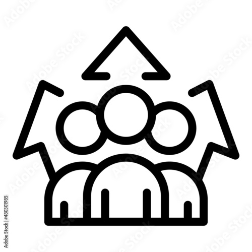 People influence icon outline vector. Social content. Digital brand