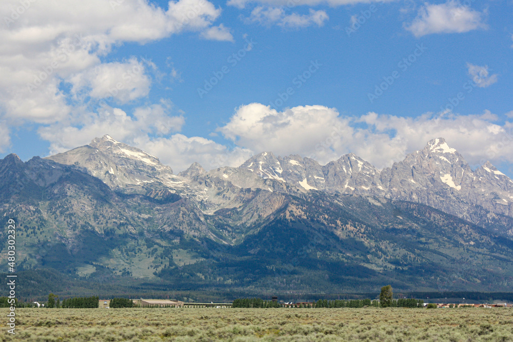 The beautiful Grand Teton Mountain range.
