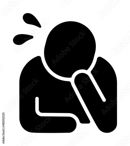 Silhouette person vector icon illusttration  | confused, embarrassed