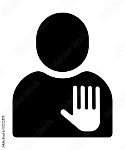 Silhouette person vector icon illustration  | stop, no thanks, refuse