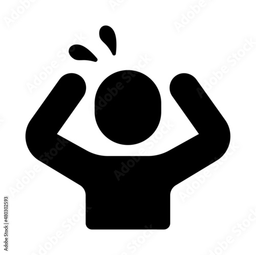 Silhouette person vector icon illustration  | confused, embarrassed