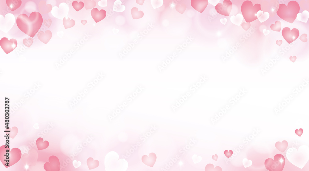  Pink heart symbol with sunlight background