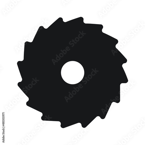 chainsaw blade icon illustration, solid icon design vector.
