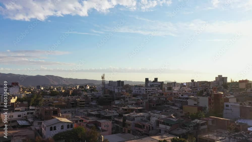 Arequipa cityscape moving down drone Arequipa cityscape moving down drone