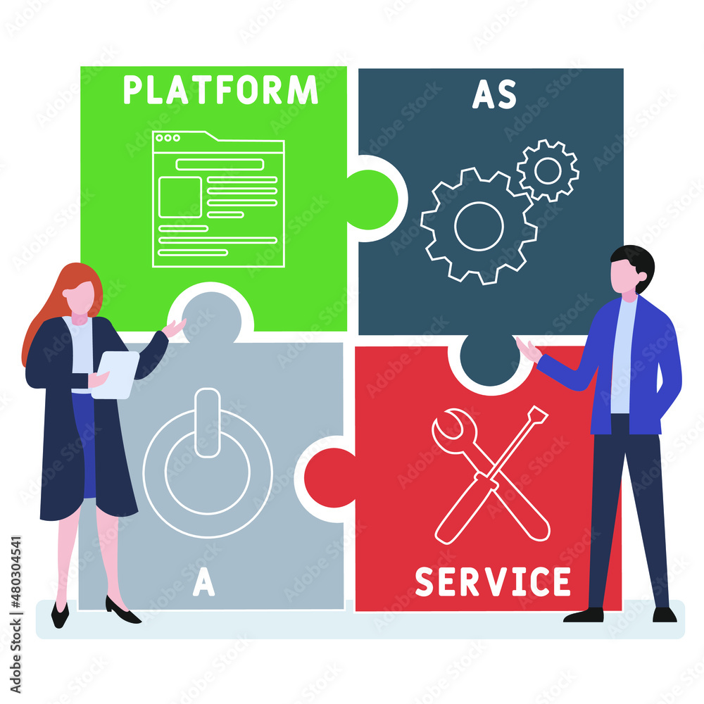 PAAS Platform as a service acronym. business concept background