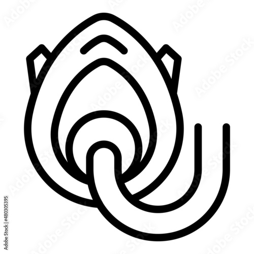 Rubber oxygen mask icon outline vector. Home medical equipment. Portable therapy