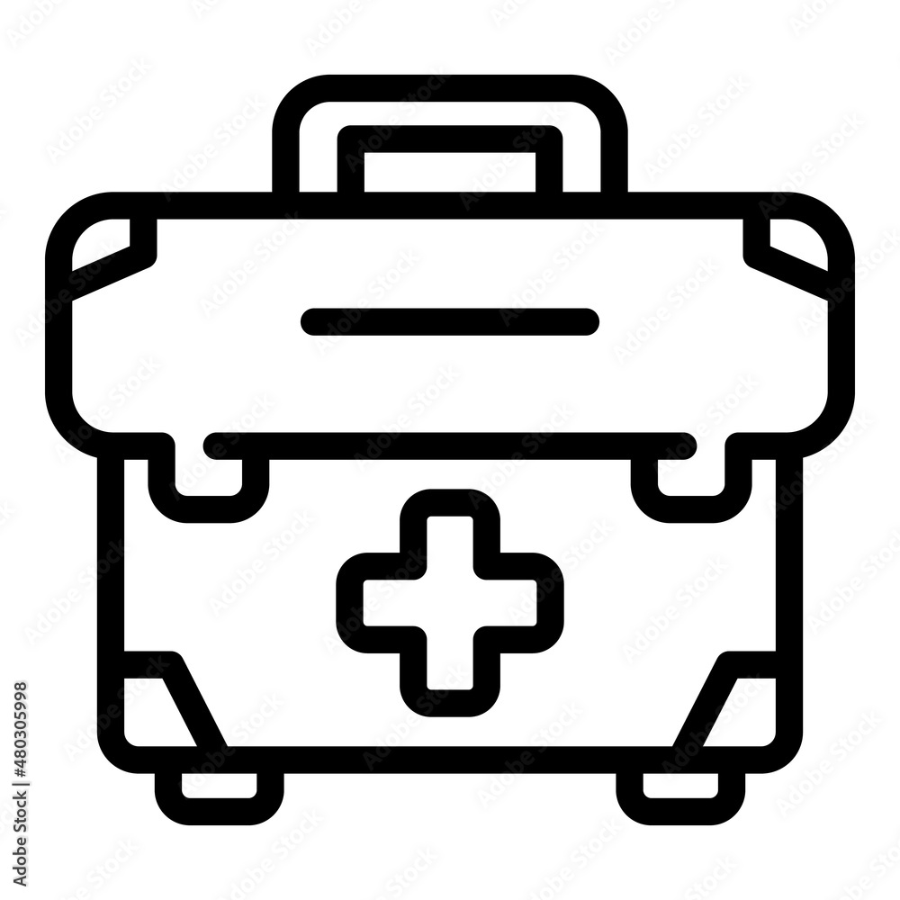 First aid kit icon outline vector. Emergency box. Health case First aid kit icon outline vector. Emergency box. Health case