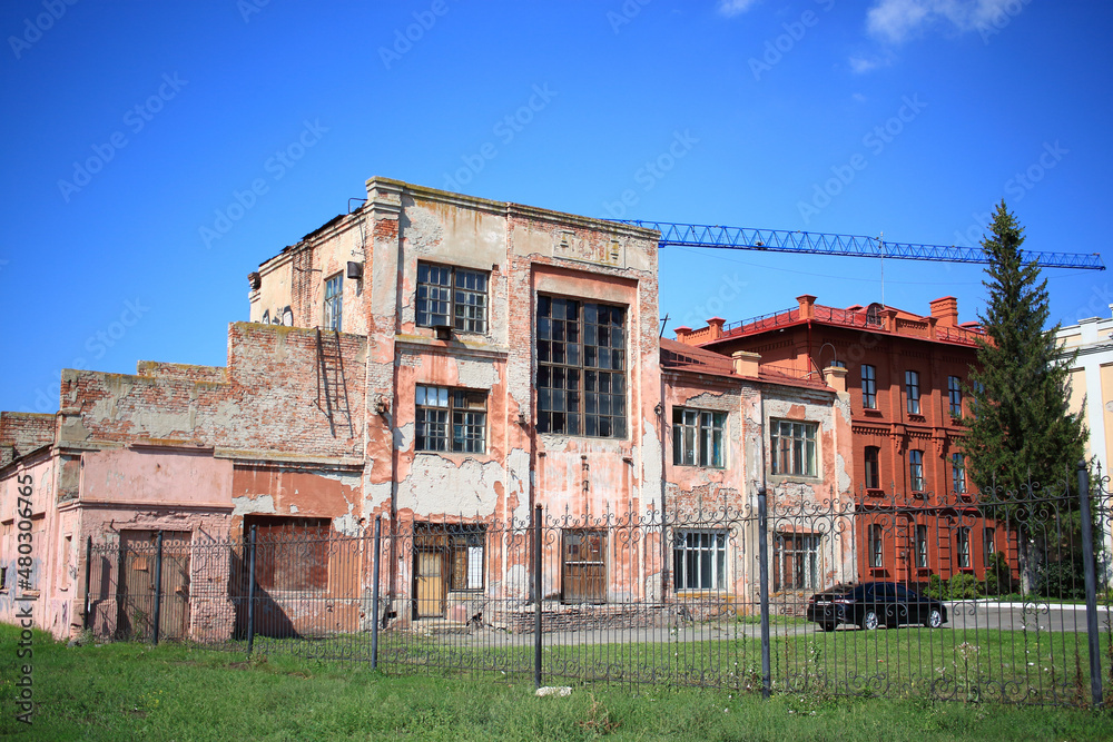 Old power plant building built in 1935 under reconstruction