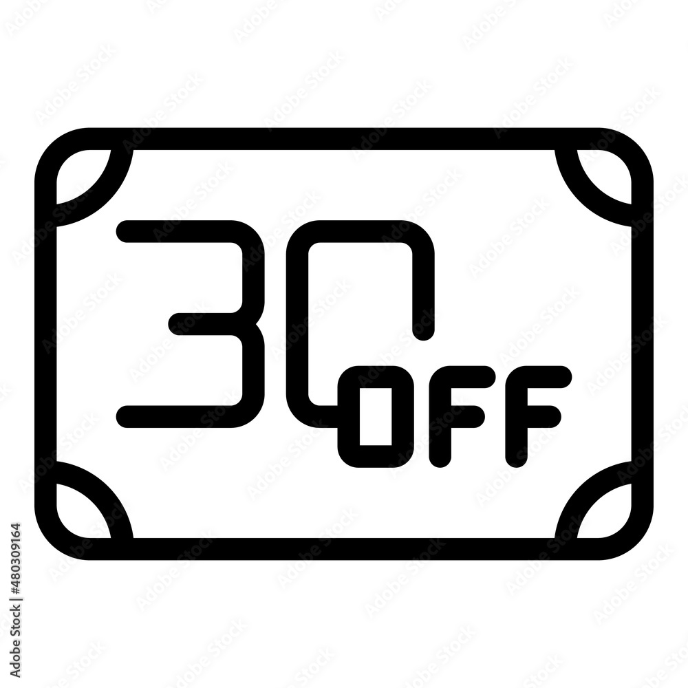 Card off promo icon outline vector. Price app. Money offer Card off promo icon outline vector. Price app. Money offer