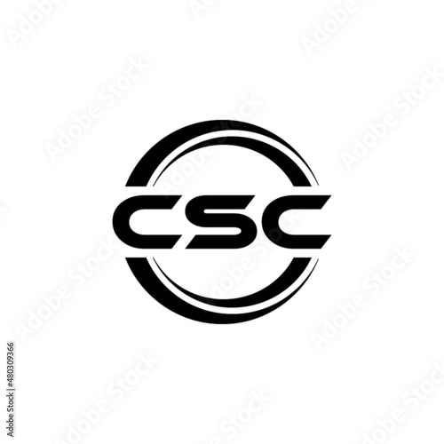 CSC letter logo design with white background in illustrator, vector logo modern alphabet font overlap style. calligraphy designs for logo, Poster, Invitation, etc. photo