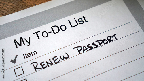 To do list reminder to renew passport