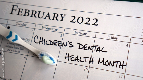 Calendar reminder about Children's Dental Health Month in February