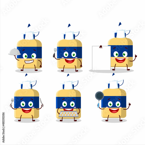 Cartoon character of Paper glue with various chef emoticons
