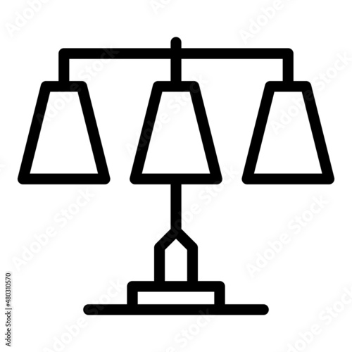 Table lamp icon outline vector. Floor light. Interior furniture