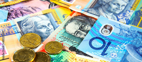 Australian Money concept for savings, spending, or 30th June End of Financial Year sale. Sized to fit popular social media and web banner placeholder.