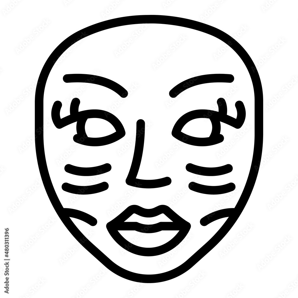 Cream facial massage icon outline vector. Face skin. Woman beauty Cream facial massage icon outline vector. Face skin. Woman beauty