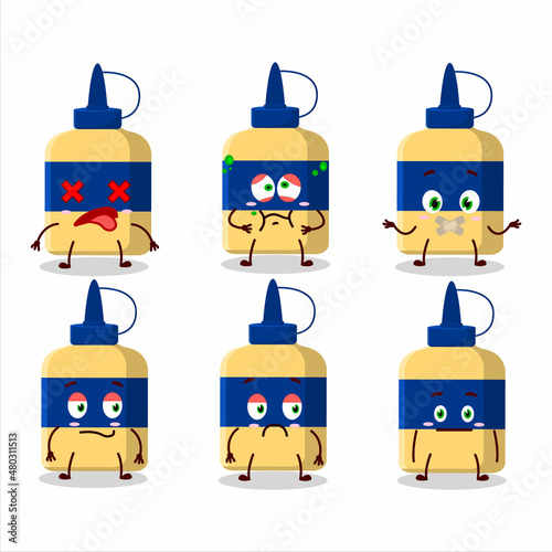 Paper glue cartoon character with nope expression