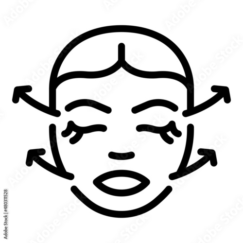 Step face massage icon outline vector. Skin beauty. Care spa