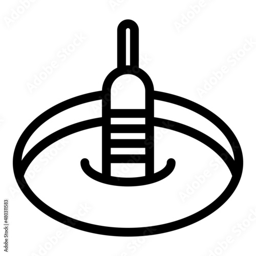 Ice fishing float icon outline vector. Hole fisherman. Winter lake