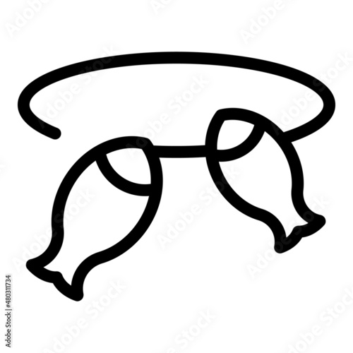 Fish under ice icon outline vector. Winter fishing. Ice hole
