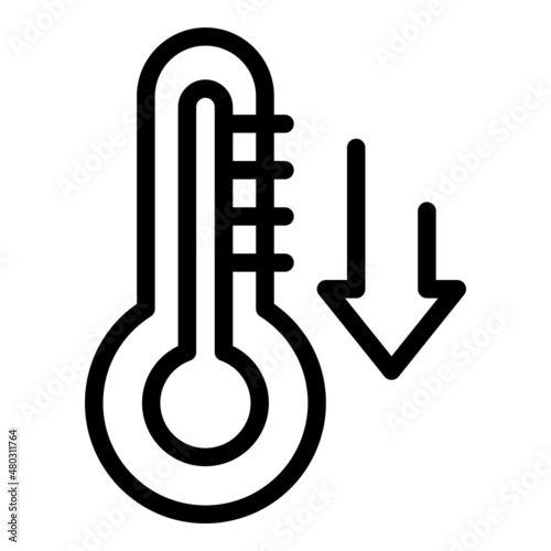 Winter low temperature icon outline vector. Ice fishing. Snow lake